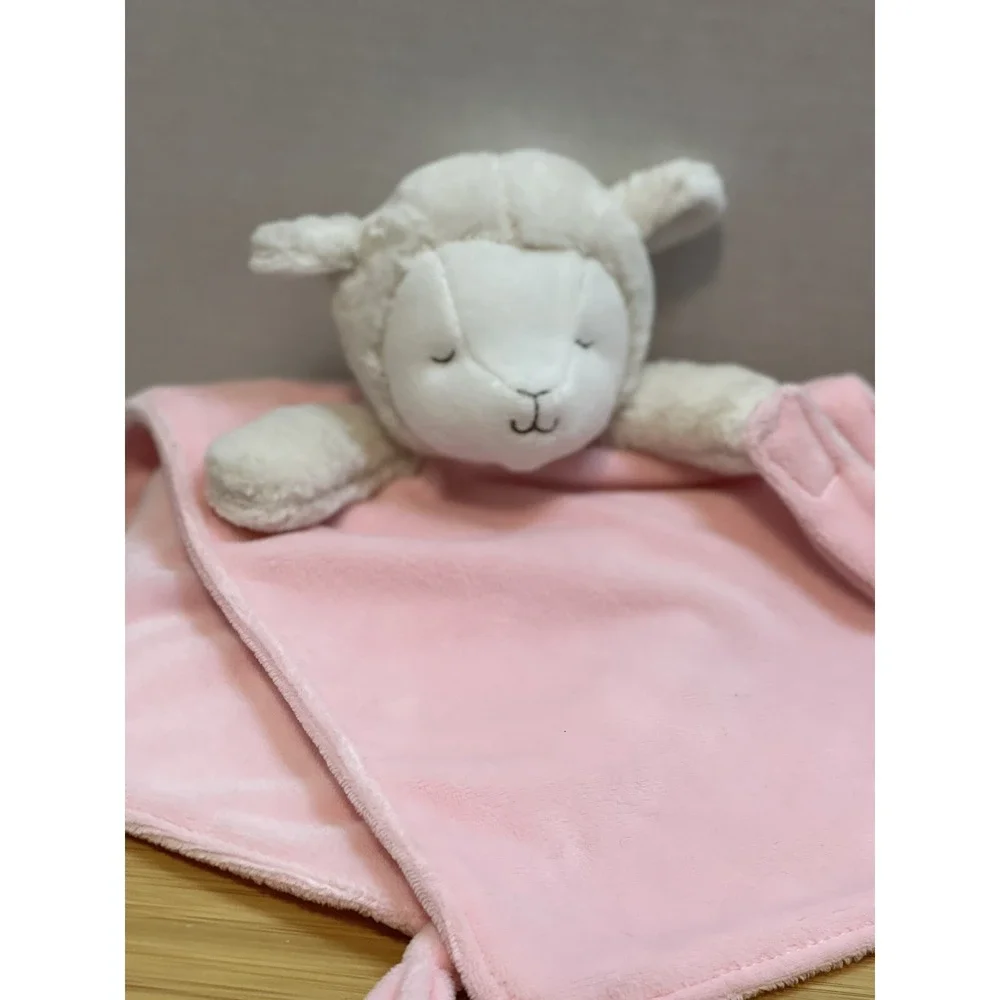 Carters Lamb Pink Baby Security Blanket Long Knotted Corners Lovey‎